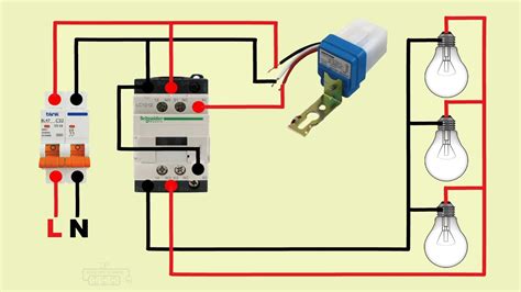 photocell sensor connection  magnetic contactor youtube