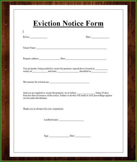 printable eviction notice forms  google docs ms word