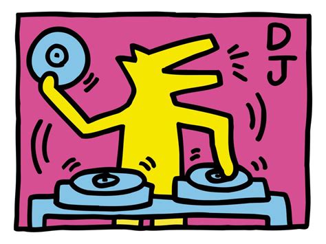 pop shop dj art print  keith haring  artcom pop art posters keith haring art haring art