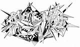 Techno Graffiti Outlines Drawings 1996 Copyright sketch template