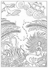 Mermaid Octopus Coloring Konstantinos Mermaids Pages sketch template