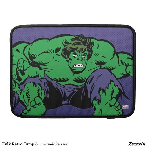 hulk retro jump sleeve  macbook pro zazzlecom macbook sleeve hulk superhero design