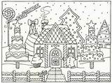 Coloring Gingerbread House Pages Colouring Christmas Printable Kids Sheets Adults Cake Choose Board Print sketch template