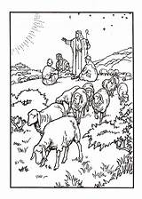 Coloring Pages Bible Sheets School Sunday Shepherds Watching Their Flocks Colouring Drawing Color Kids Crafts Activities Christmas Christian David sketch template