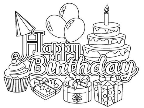 happy birthday coloring pages top  sheets  kids  adults