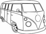 Drawing Van Volkswagen Hippie Vw Kombi Line Retro Clipart Pages Coloring Getdrawings Tattoo Cars Choose Board sketch template