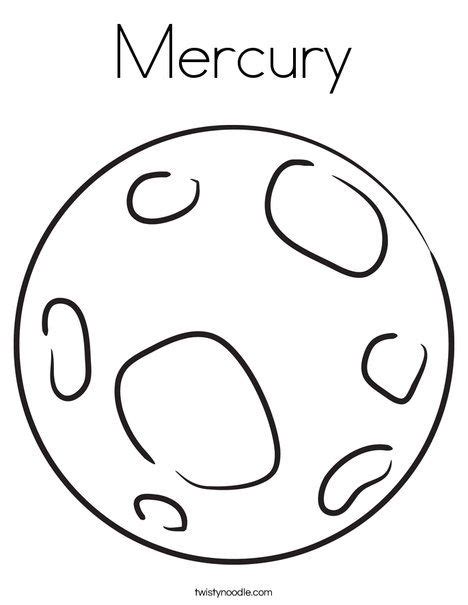 mercury coloring page twisty noodle planet coloring pages space