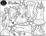 Paper Doll Printable Princess Dolls Marisole Maiden Monday Paperthinpersonas Coloring Pages Fantasy Print Medieval Friends Clothes Colouring Click Personas Thin sketch template