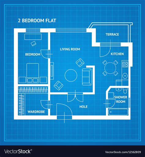 apartment floor plan blueprint royalty  vector image