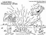 Coloring Pages Summer Kids Playing Sprinkler Printable Fun Mantra Cholera Worse Than Lulu Outside Milo Mayhem Choose Board sketch template