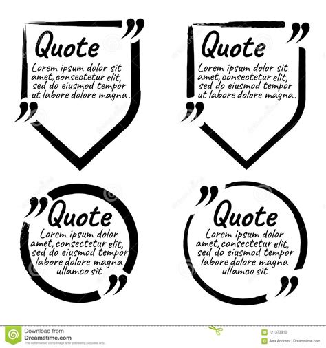 Set Of Quote Blank With Text Icon And Label Template For