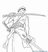Zoro Roronoa Coloring Drawing Pages Zorro Line Child Book Getdrawings sketch template
