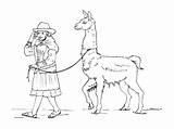 Inca Coloring Pages Du Getcolorings Fille Petite Peru Color Games Empire Monde Llama sketch template