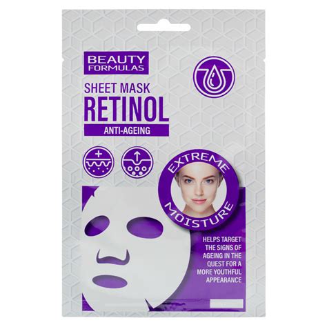 beauty formulas retinol anti ageing sheet mask  mask world