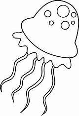 Jellyfish Clip Outline Clipart Coloring Pages Cute Jelly Fish Line Jelly1 Animal Lineart Cliparts Print Kids Library Tattoo Sweetclipart Coloringkids sketch template