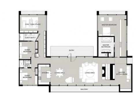 single story house plans courtyard middle  jhmrad