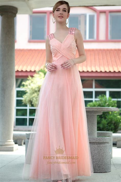 Light Pink Prom Dresses 2019 Light Pink Chiffon Maxi Dress