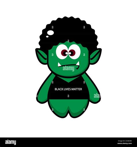 Cute Orc With Silhouette Collection Vector Cartoon Illustration Design