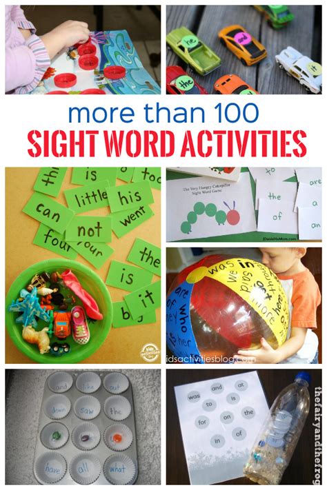 sight word activities sight words kindergarten sight word
