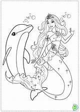 Coloring Mermaid Barbie Dinokids Tale Pages Close Print sketch template