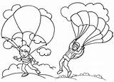 Coloring Parachute Landing Kids Pages Favourite Children Fun sketch template