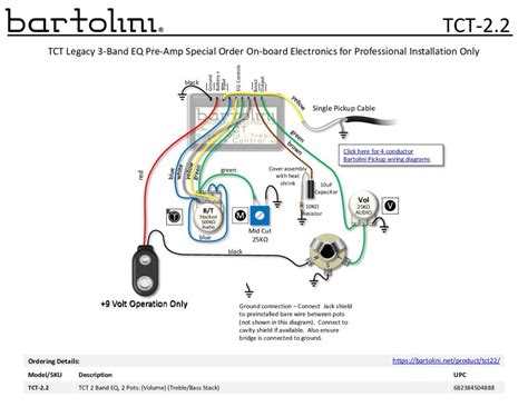 tct  harness wiring diagram bartolini pickups electronics