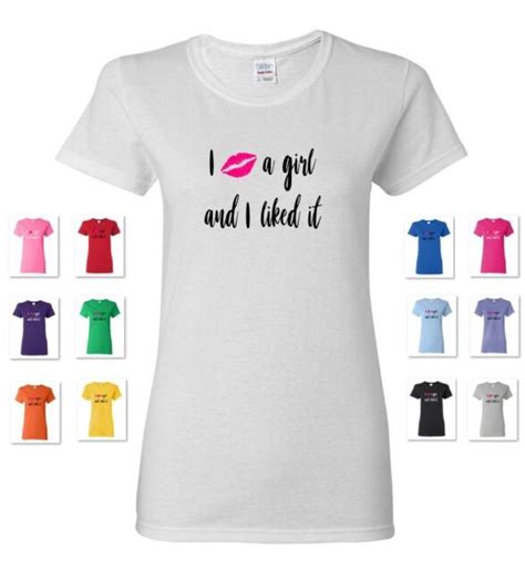 women s i kissed a girl and i liked it funny lesbian valentines tee t