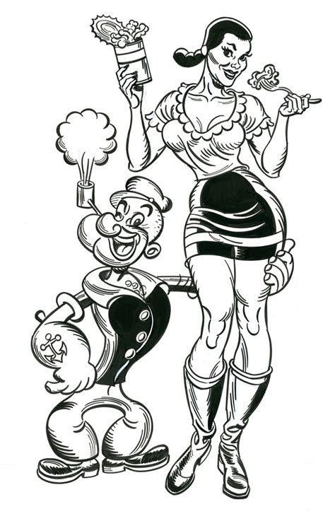 Sexy Popeye Comic Cover With Curvaceous Olive Oyl In Mitchell O