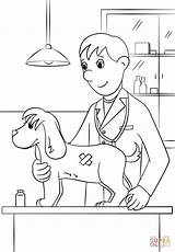 Coloring Veterinarian Pages Drawing Printable Care Pet Professions Preschool sketch template
