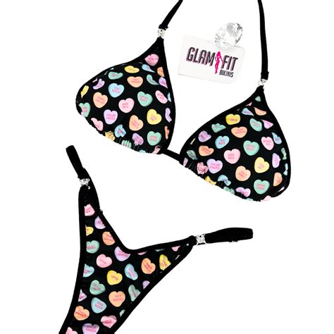 Naughty Black Candy Hearts Posing Bikini – Glamfit Bikinis