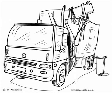 preschool garbage truck coloring page subeloa