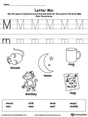 words starting  letter  worksheet teach  beginning