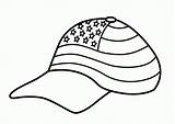Hat Coloring Pages Baseball American Kids sketch template