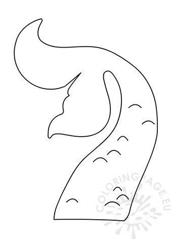 large mermaid tail template coloring page