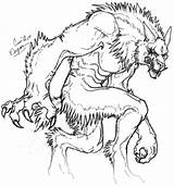 Garou Loup Werewolf Coloriage Werewolves Lobo Hombre Coloriages Personnages sketch template