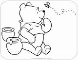 Pooh Winnie Bee Bees Coloring Pages Disneyclips sketch template