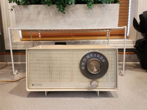 vintage mid century general electric ge  radio beige working  shipping  picclick
