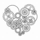 Gears Coloring Gear Heart Pages Steampunk Adult Drawing Tattoo Drawings Stock Dreamstime Visit Valentine Illustration Choose Board Pirate 01kb 1300 sketch template