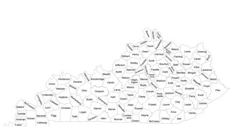 kentucky county map  county names