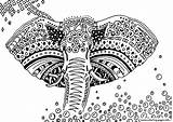 Elephant Coloring Africa Printable Adult Pages sketch template