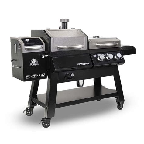 pit boss kc combo platinum series wood pellet grill  smoker  gas grill  griddle ad