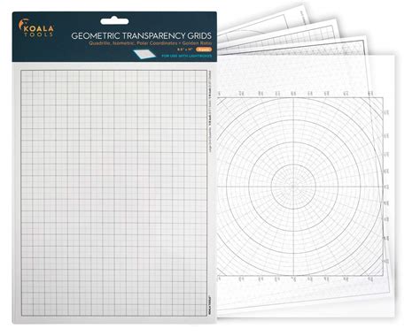 buy koala tools geometric grid transparency sheets variety pack