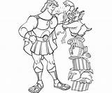 Hercules Superheroes Pintarcolorear Meg Clip Greek sketch template