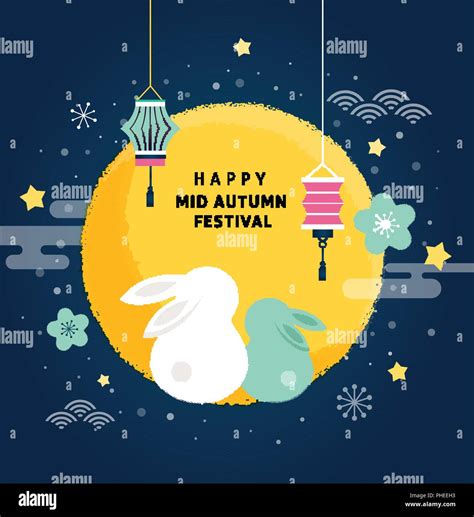 happy mid autumn festival mid autumn vector banner background  poster stock vector image