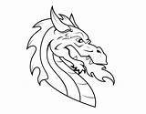 Dragon Drago Testa Europeo Europeu Drac Dibuix Acolore Draghi Dibuixos Fantasia sketch template