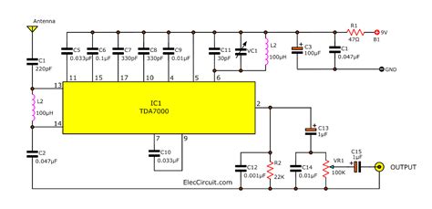 fm receiver circuit  pcb simple circuit eleccircuitcom