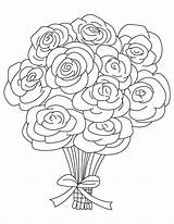 Coloring Pages Bouquet Rose Flower Wedding Flowers Printable Daycoloring Bing Kids sketch template