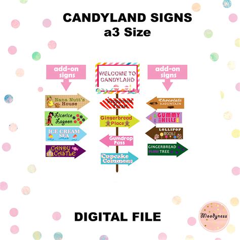 candyland signs printable printable word searches