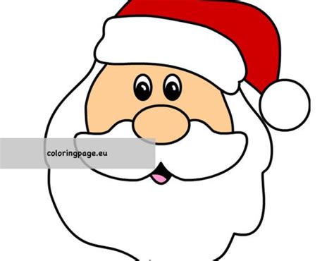 printable santa clause face easy coloring page