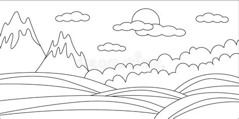 printable coloring page  adults  mountain landscape forest